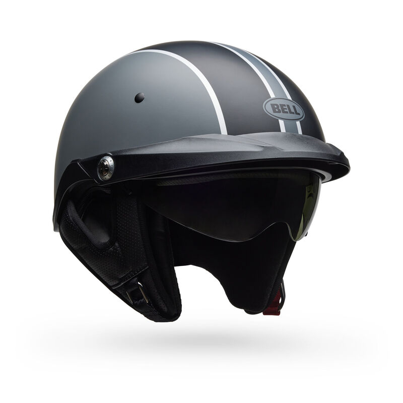 Bell Pit Boss Pinned Half Face Motorcycle Helmet - Angle & Detail View 12