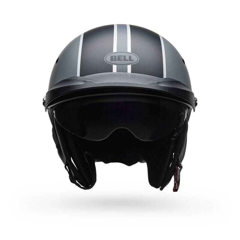 Bell Pit Boss Pinned Half Face Motorcycle Helmet - Angle & Detail View 14