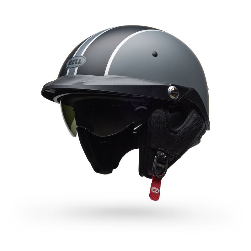 Bell Pit Boss Pinned Half Face Motorcycle Helmet - Angle & Detail View 15