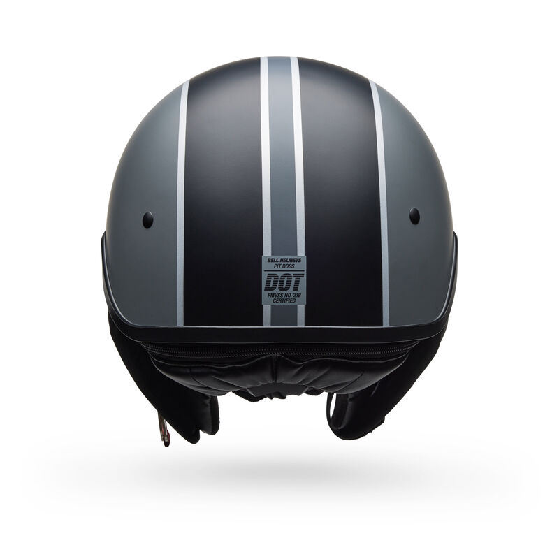 Bell Pit Boss Pinned Half Face Motorcycle Helmet - Angle & Detail View 16