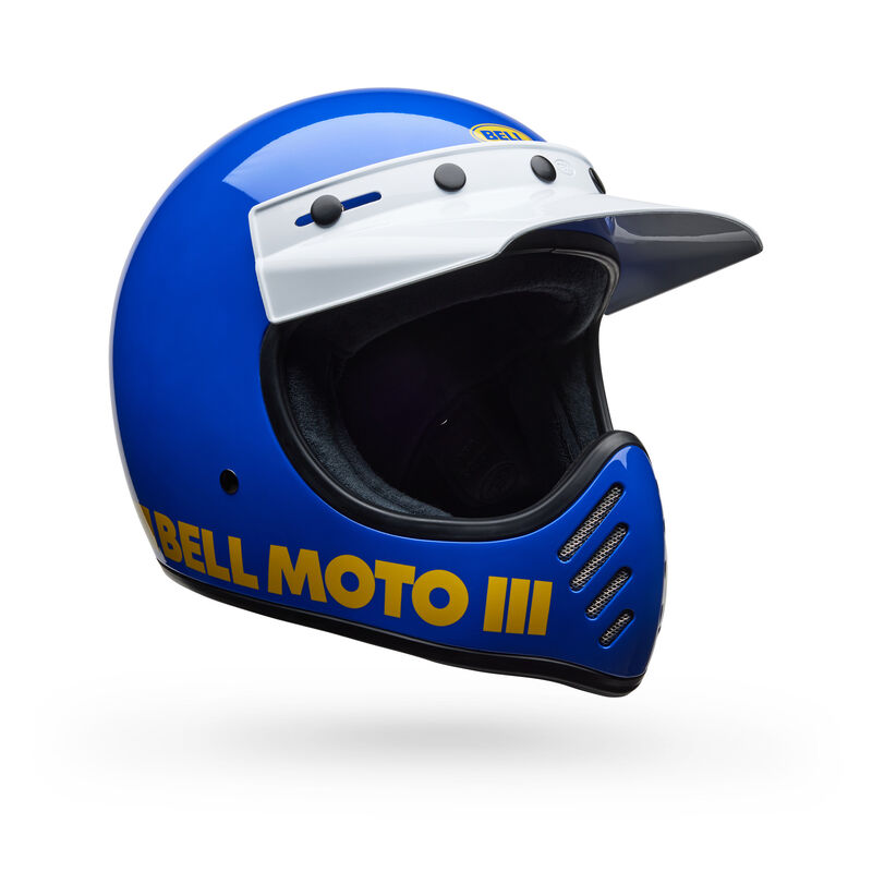 Bell Moto-3 Classic Solid Full Face Motorcycle Helmet - Angle & Detail View 21