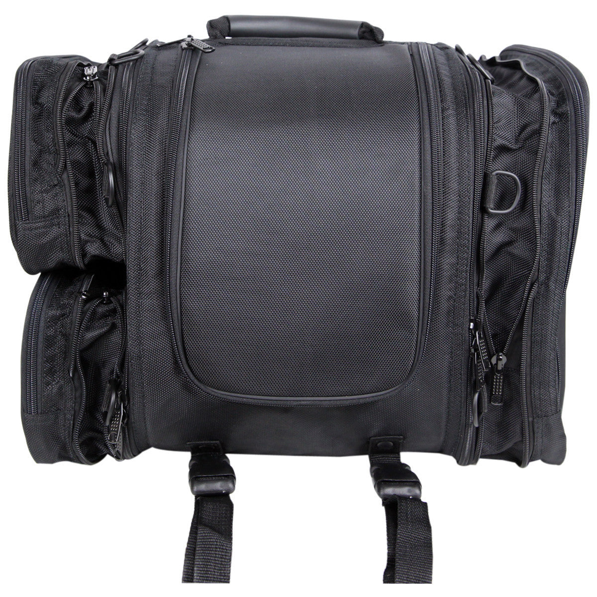 Vance VS340 Black Nylon Motorcycle Luggage Travel Pack Sissy Bar Bag