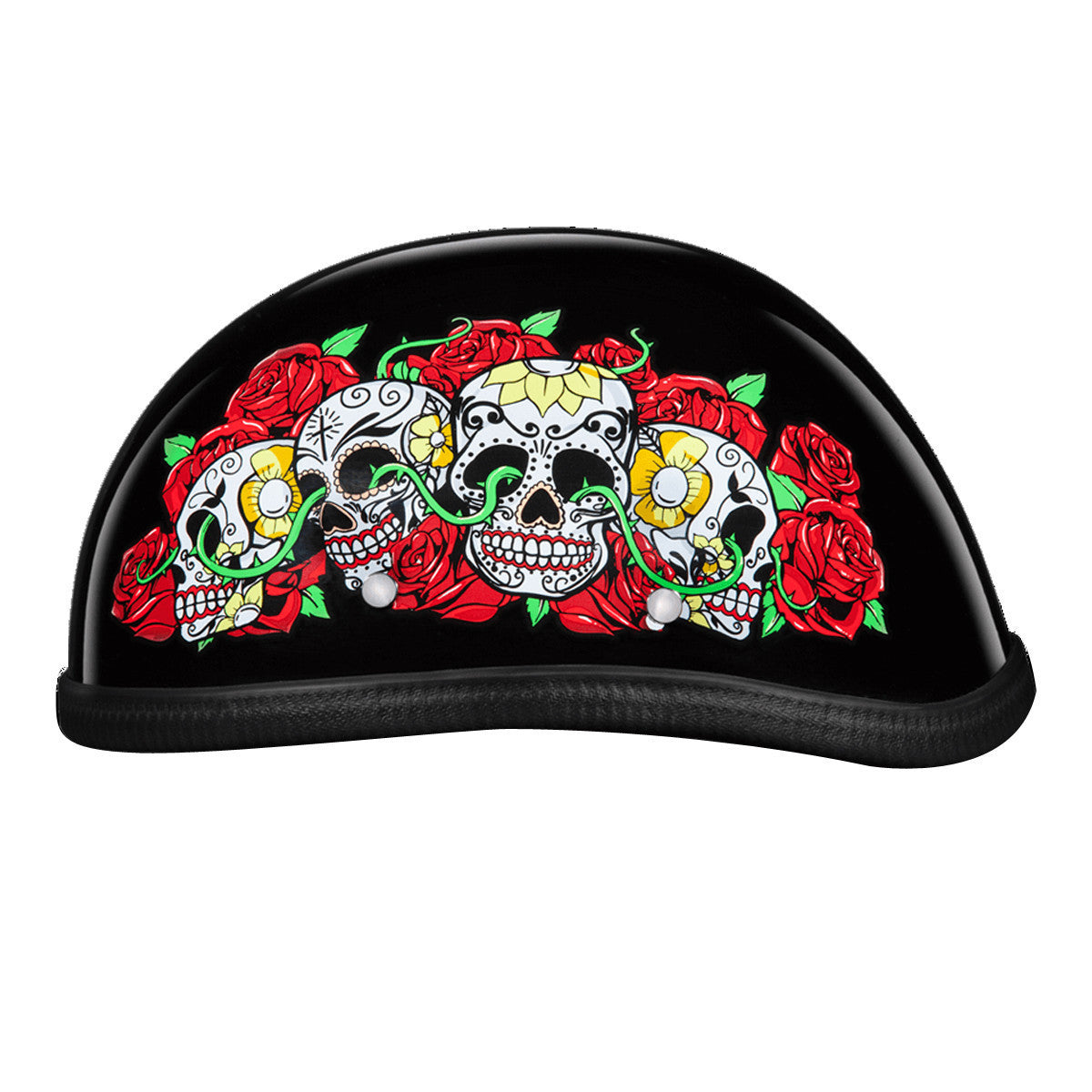 Daytona Novelty Eagle With Rose Skulls Half Helmet View