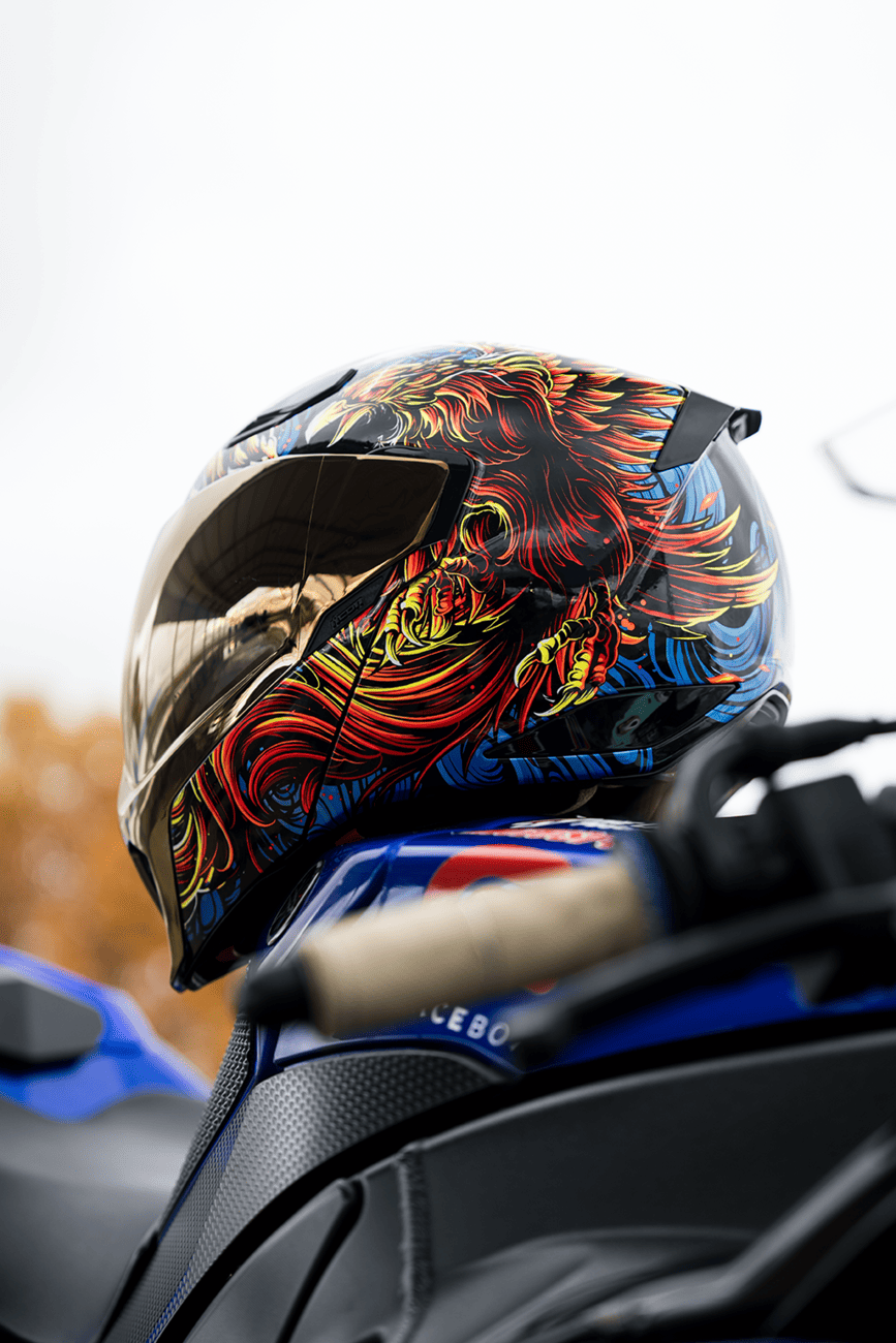 Icon Threshold Burn Birdie Burn Modular Motorcycle Helmet