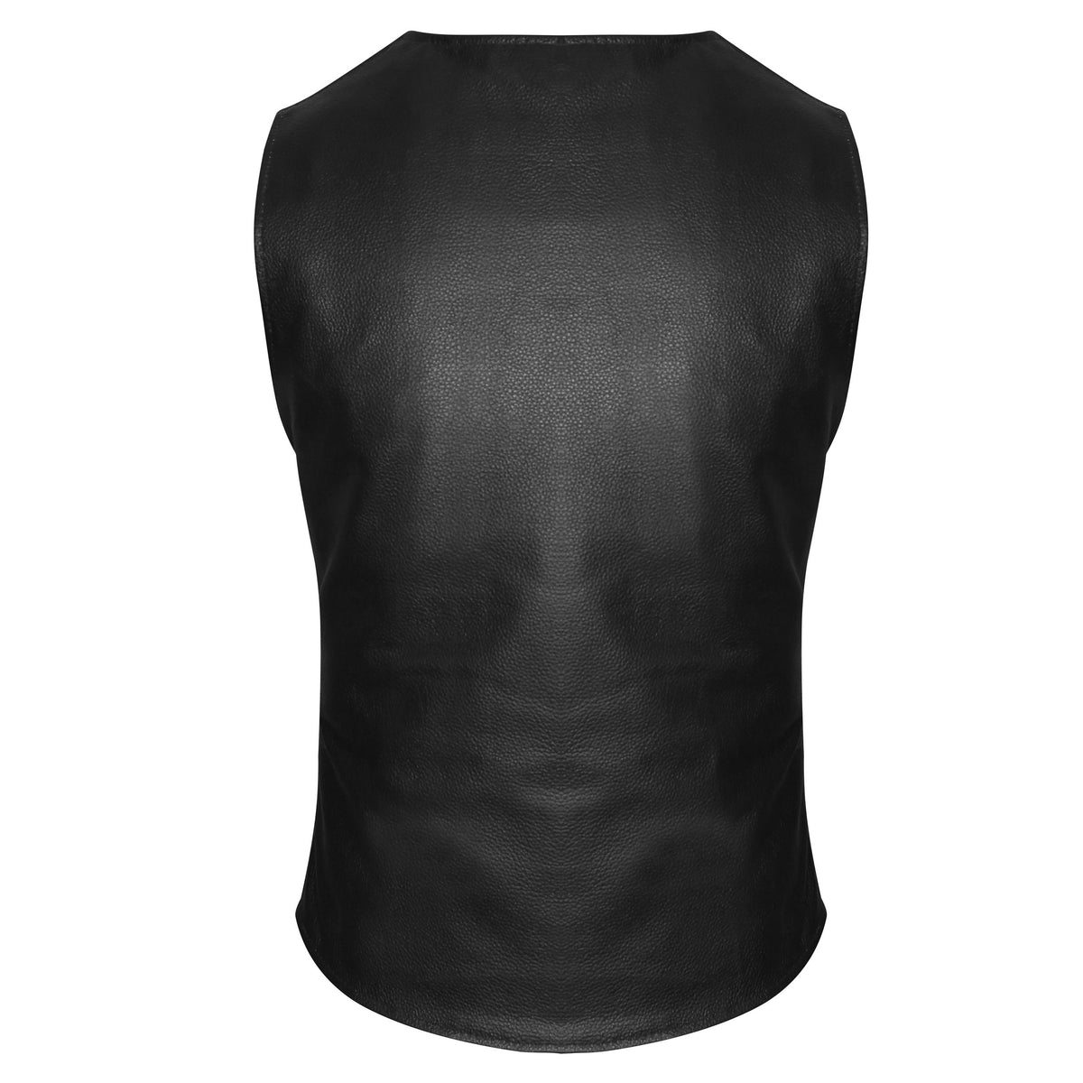 Womens Black Five Snap Lady Biker Leather Motorcycle Vest with Conceal Carry Pockets and Patch Ready