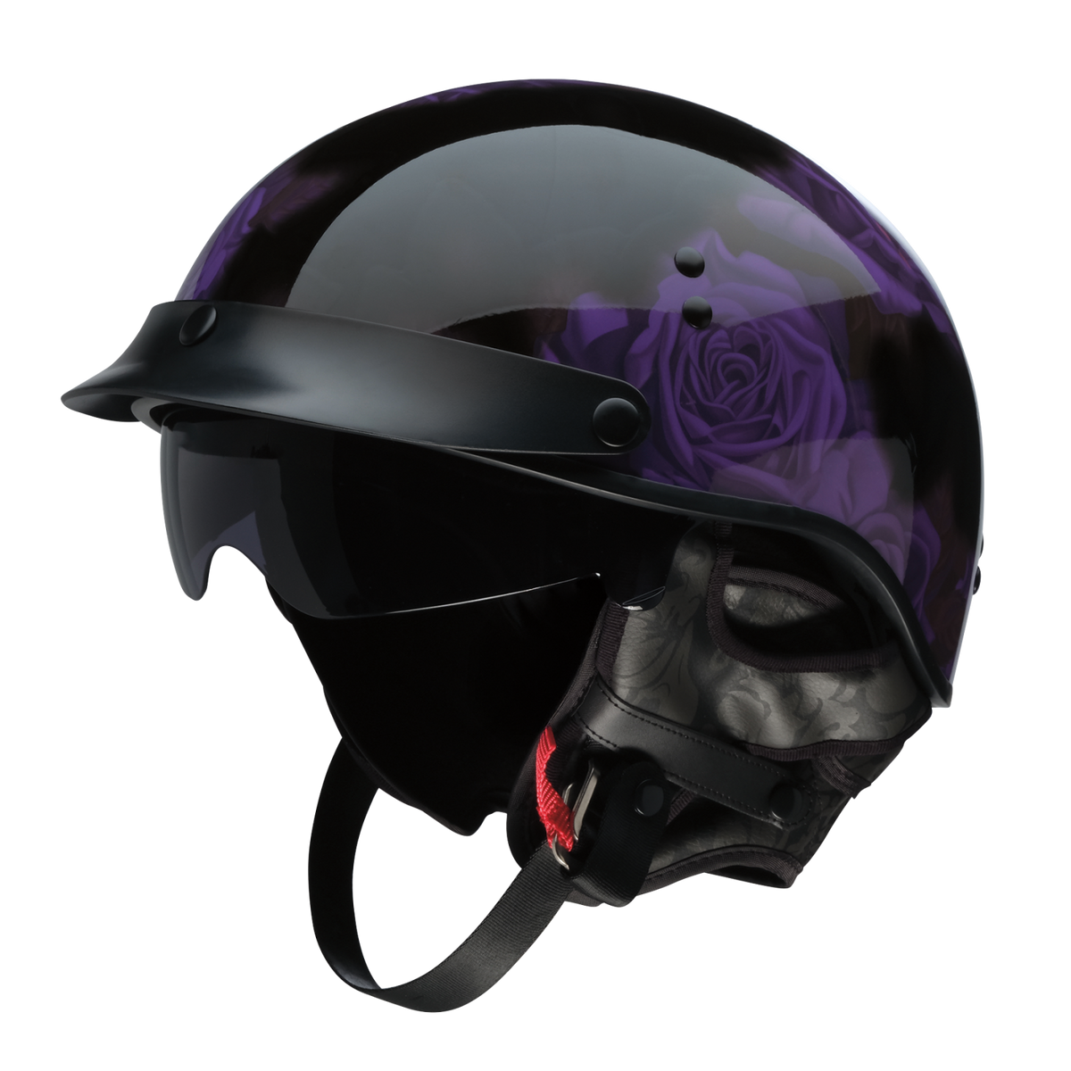 Z1R Vagrant NC Rose Half Face Motorcycle Helmet