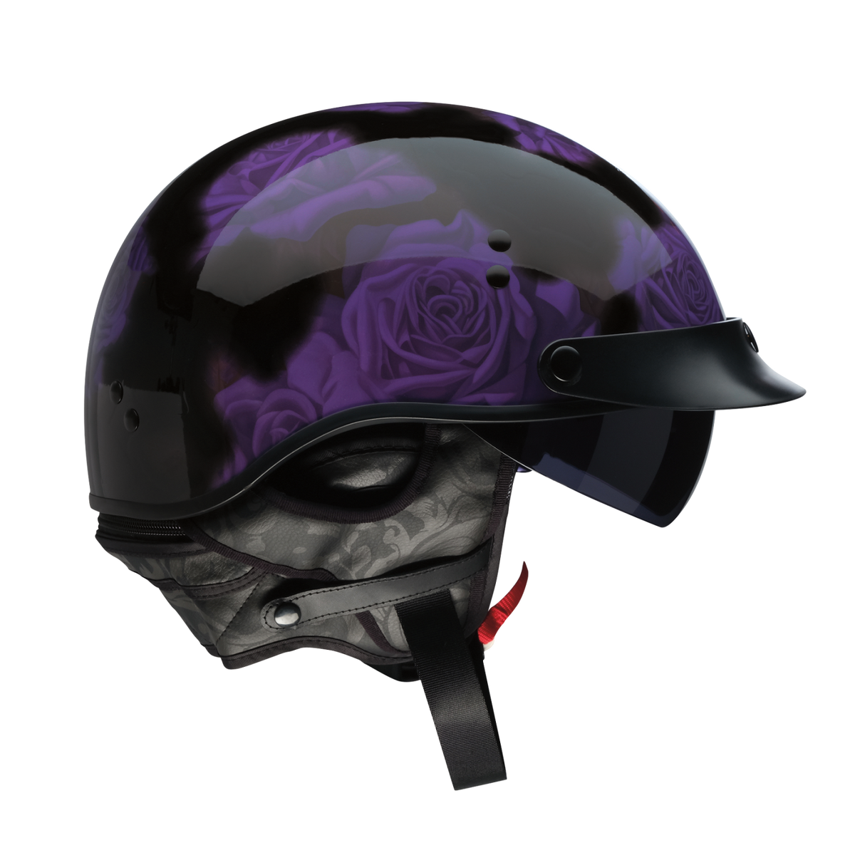 Z1R Vagrant NC Rose Half Face Motorcycle Helmet