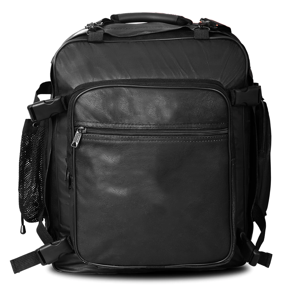 Vance-VS325-Rival-Series-3pc-Rock-Design-Top-grain-High-Quality-Leather-Plain-Black-Sissy-Bar-Bag-Set-single-bag
