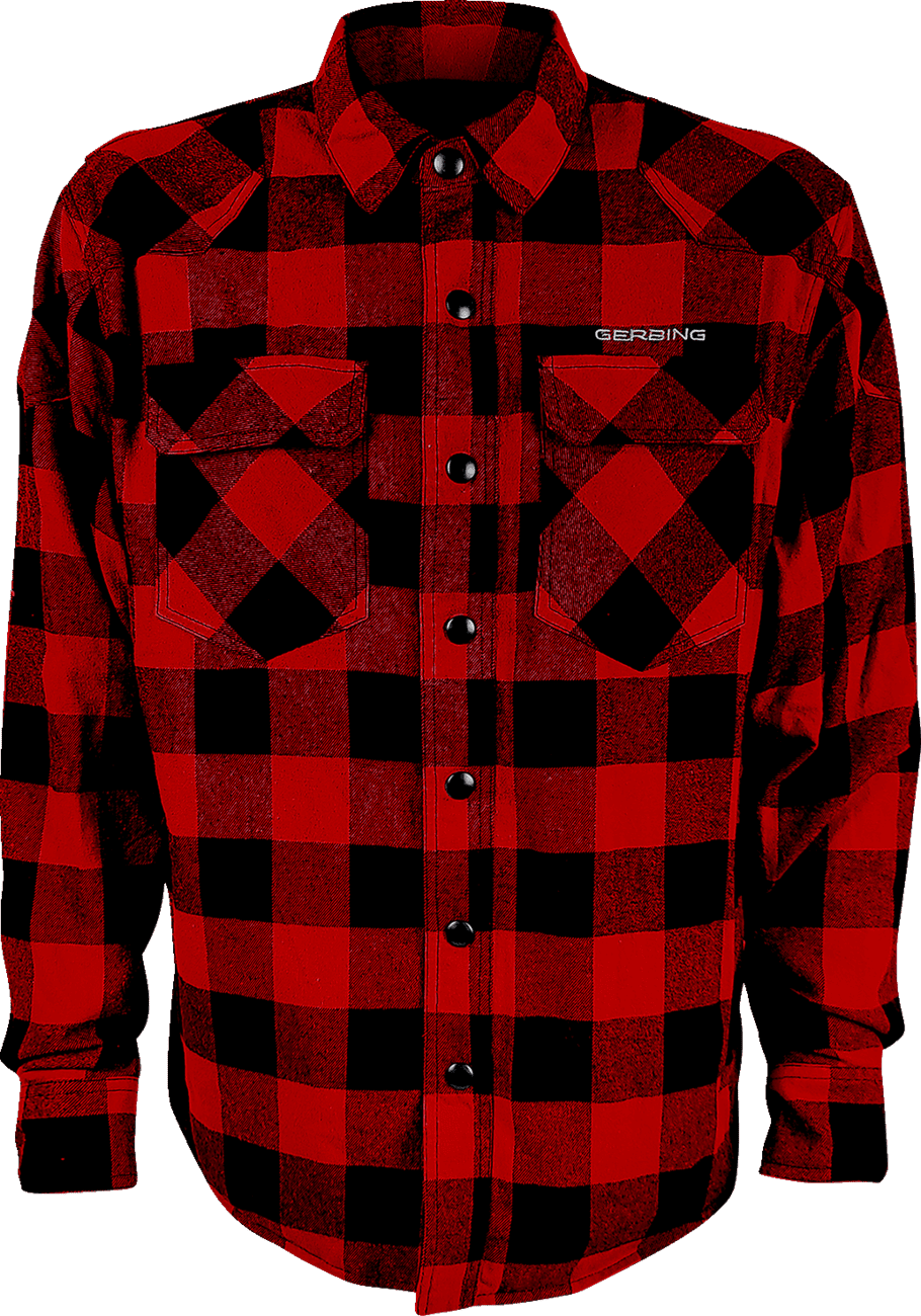 Gerbing Men's 7V Battery Heated Flannel Shirt - Red - Main