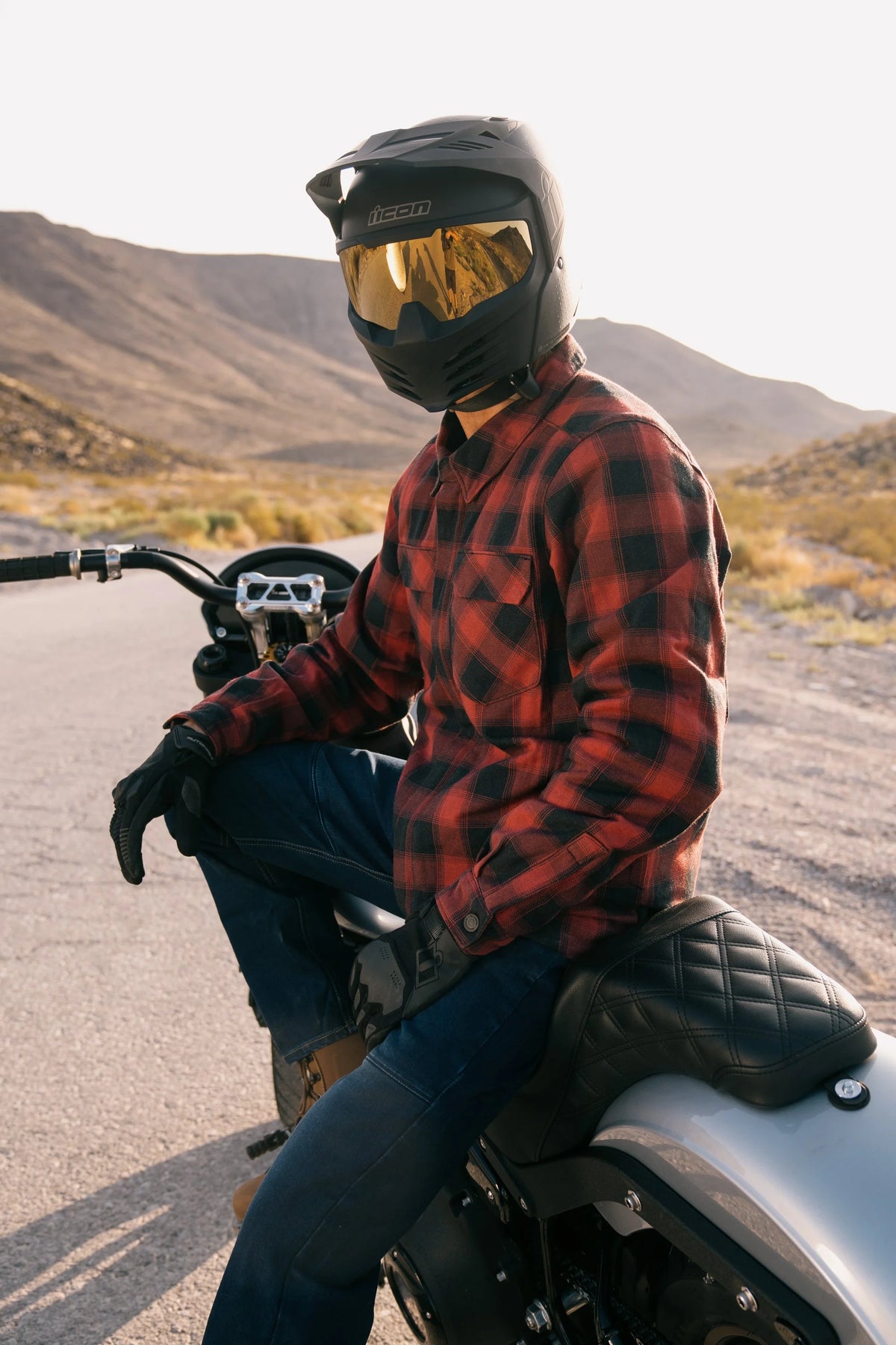 Icon Men's Fallblock Armored Motorcycle Flannel Shirt