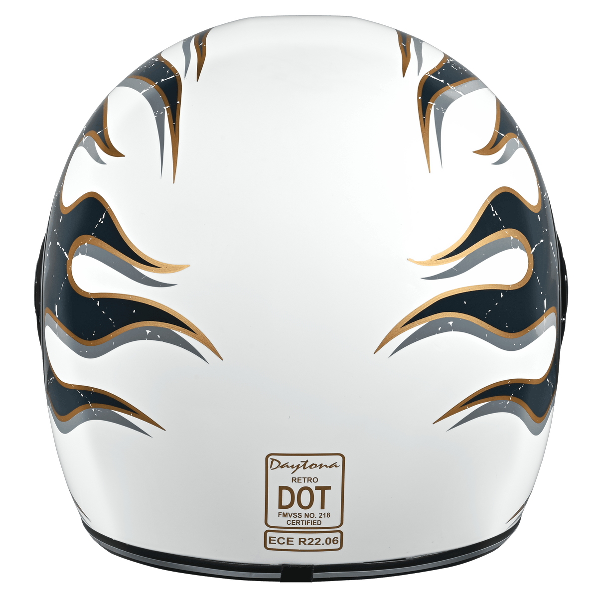 Daytona Retro Flames Full Face Motorcycle Helmet