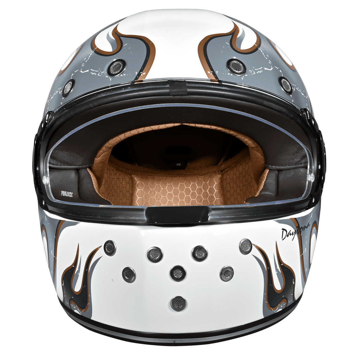 Daytona Retro Flames Full Face Motorcycle Helmet