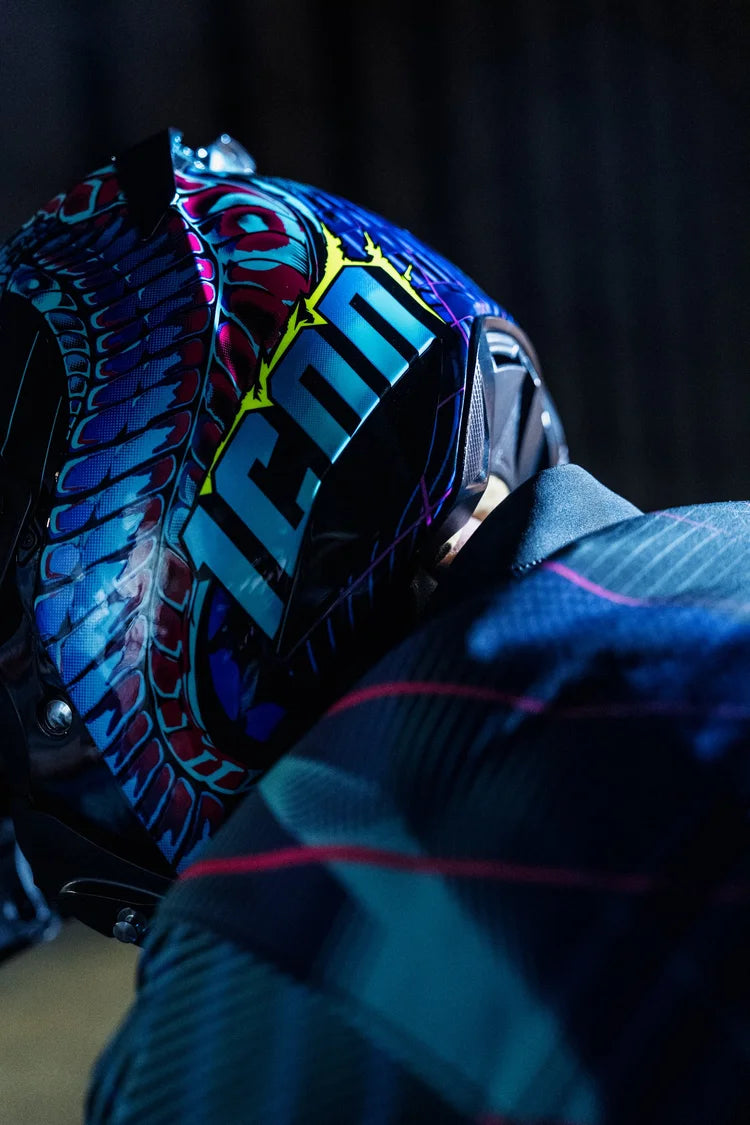 Icon Threshold Synthwave Lazer Cobra Modular Motorcycle Helmet