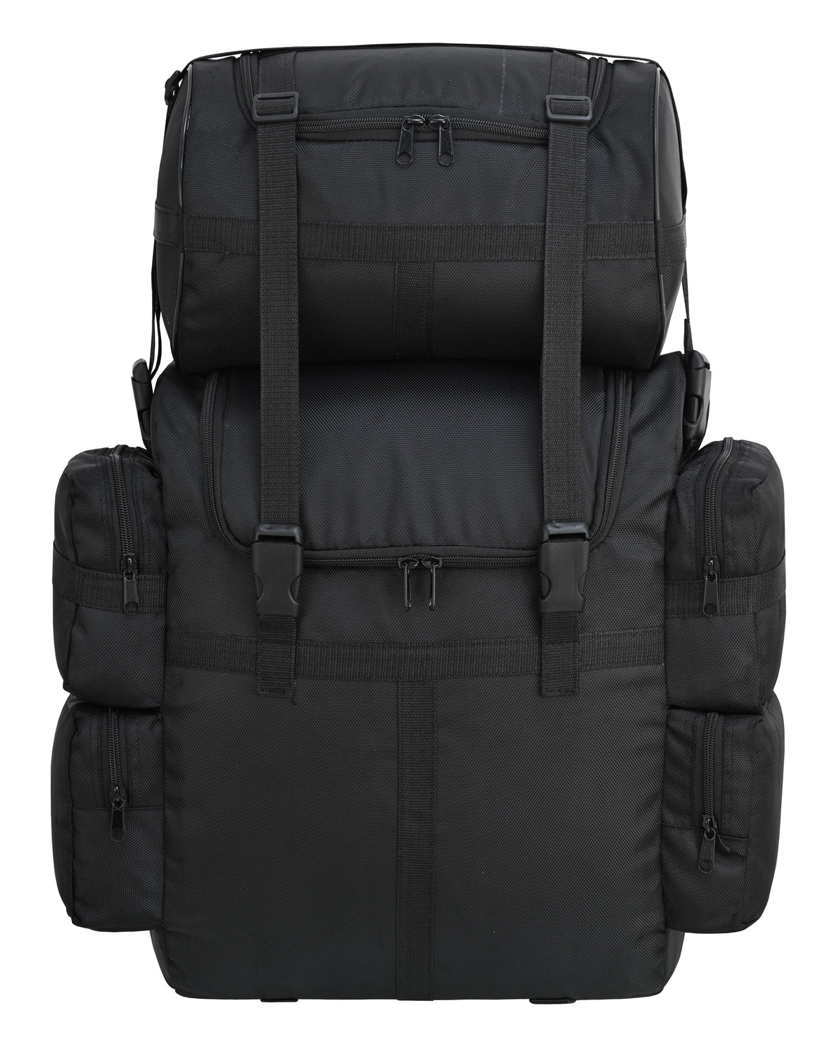 Vance Black Textile Medium Motorcycle Sissy Bar Bag with Rain Cover