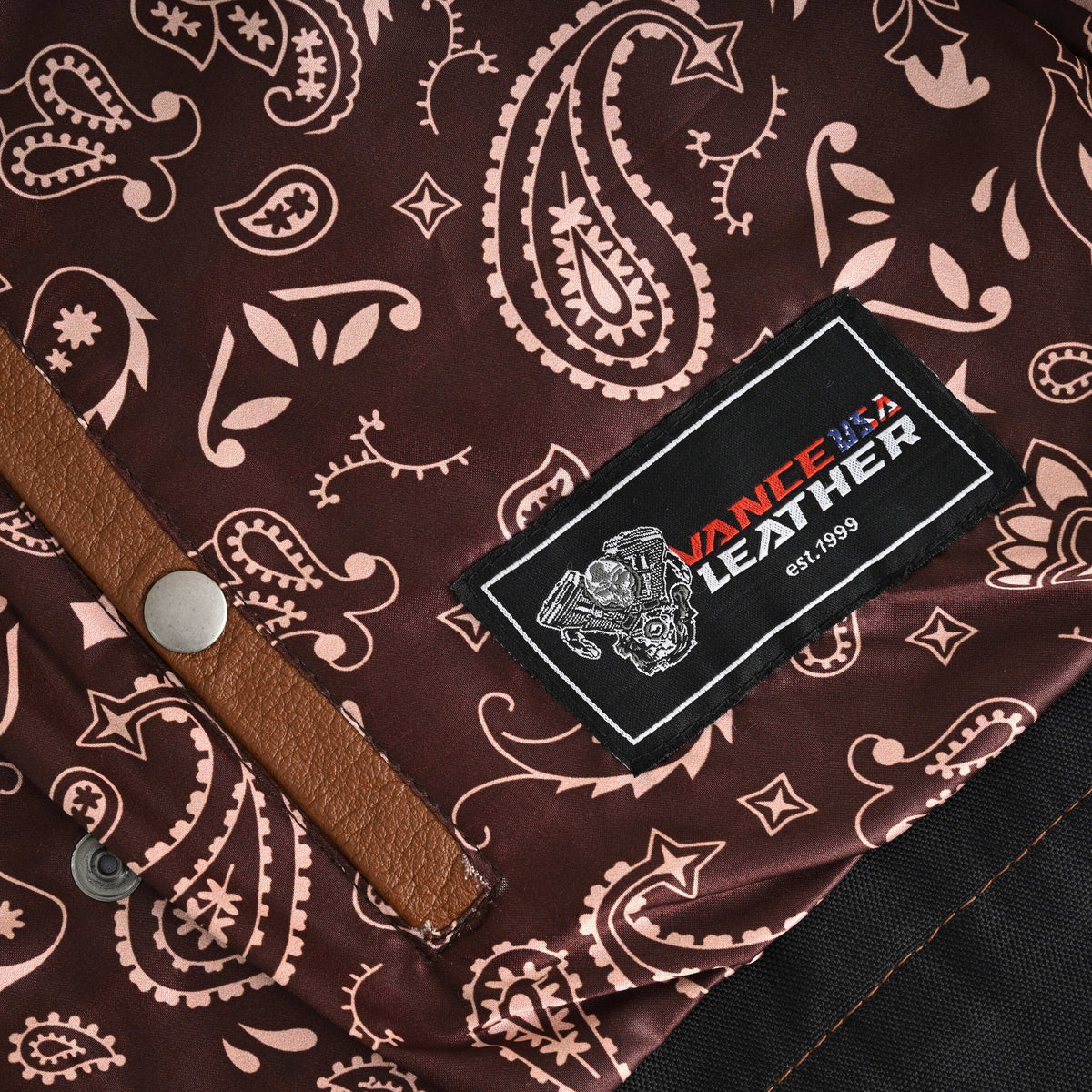 Men's Cognac Brown Leather Motorcycle Riding Club Vest, Diamond Quilted Biker Cut with CCW Pockets
