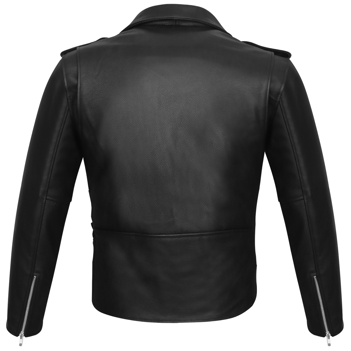 Vance VL516 Black Classic Motorcycle Leather Biker Jacket-Back