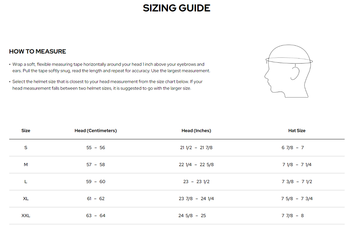 Sena-Impulse-Modular-Smart-Helmet-Sound-Harman-Kardon-size-chart
