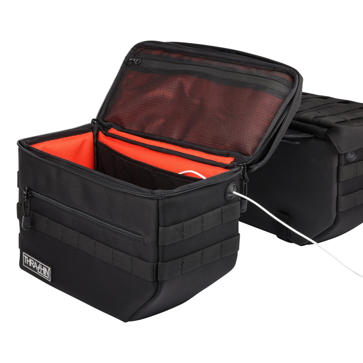 Thrashin Supply Escape Saddlebags | 18 Liter Motorcycle Saddlebags - Interior Compartment View