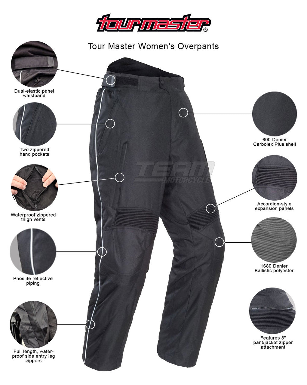 Tour Master Women's Overpants - Infographics