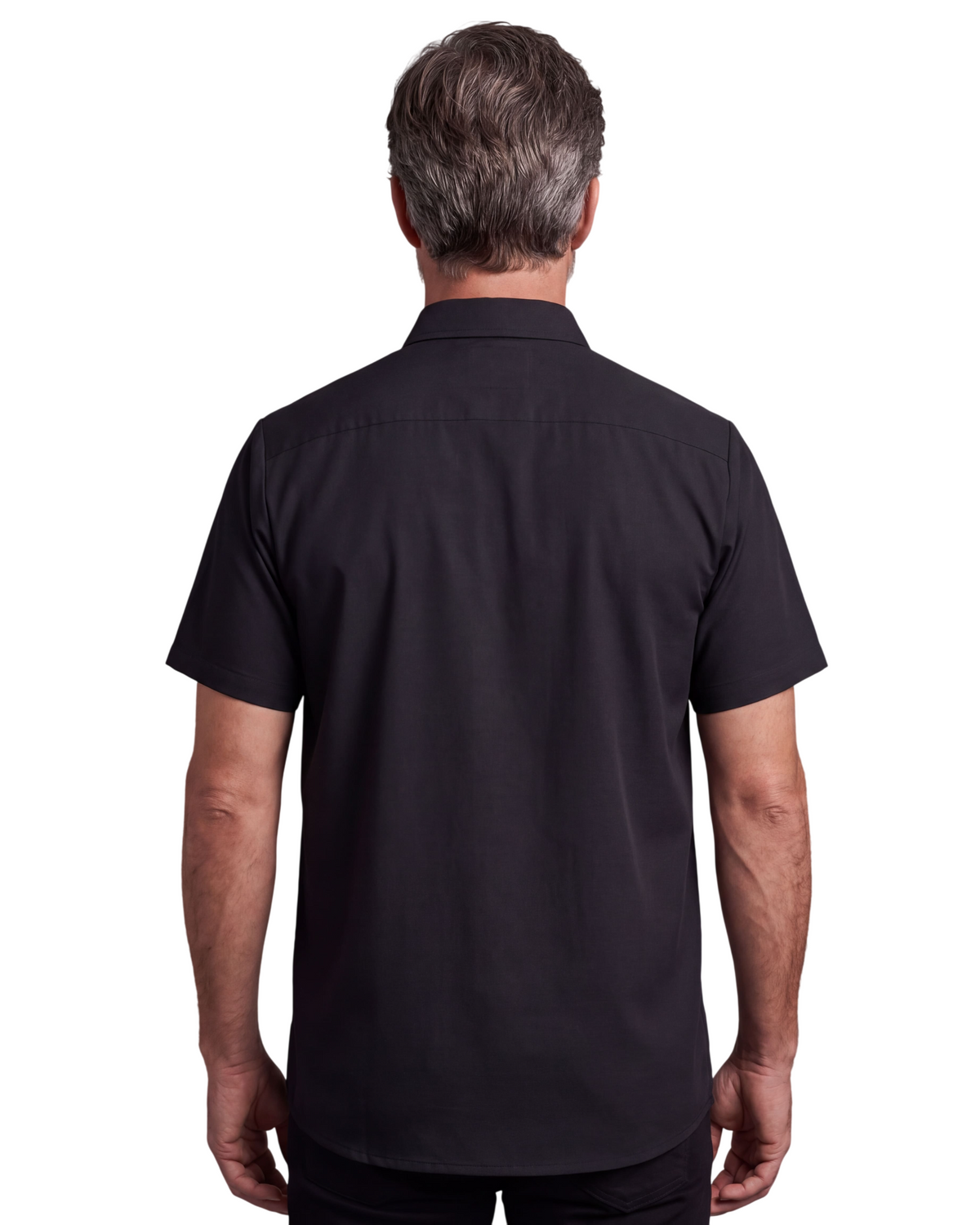 Vance Men's Black Button Up Mechanic Work Shirt w/ Front Pockets - Back