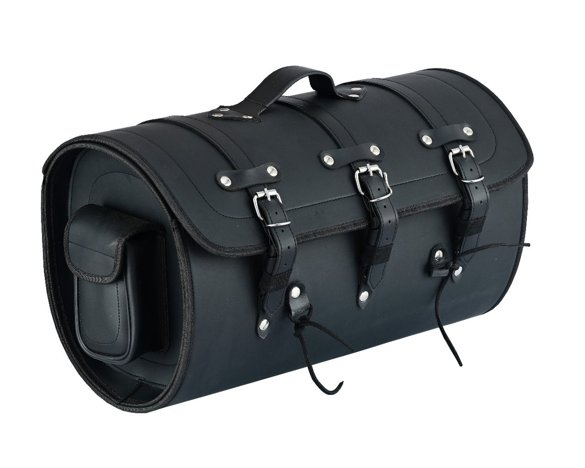 Vance Premium PVC Motorcycle Tail Bag | Durable Travel Storage Bag with Quick-Release Straps & Side Pockets - Main