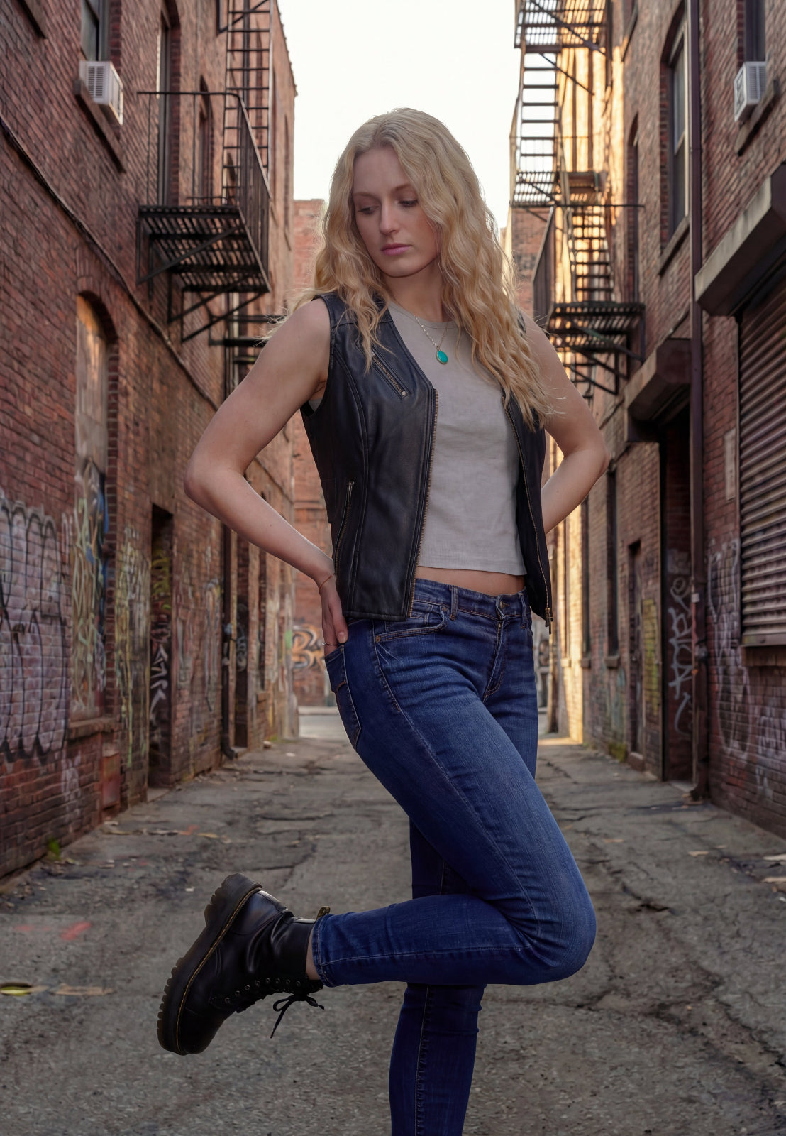 Womens Leather Vest 