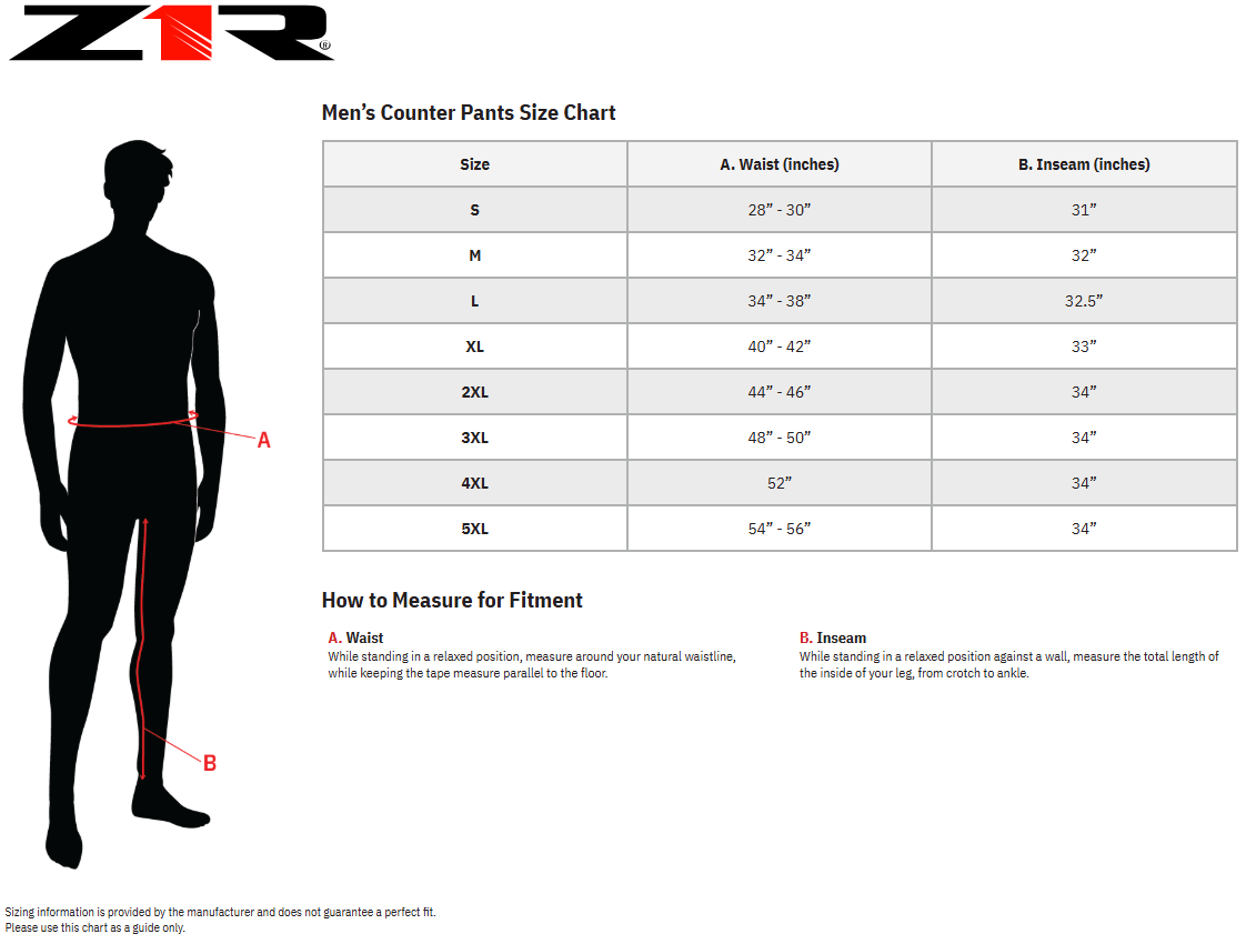 Z1R Men's Counter Textile Motorcycle Riding Pants