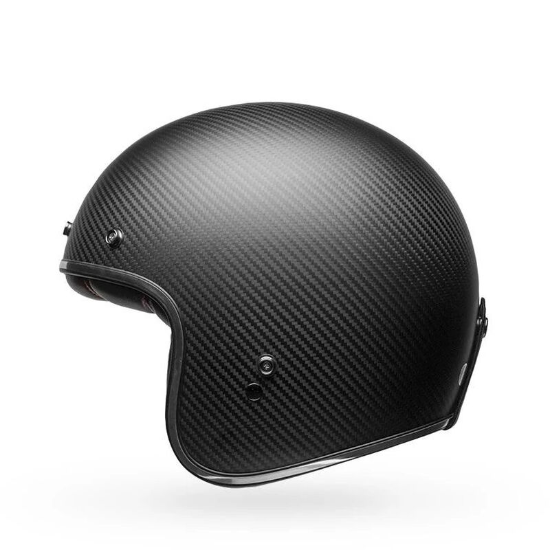 Bell Custom 500 Carbon Open Face Motorcycle Helmet - Side Profile View