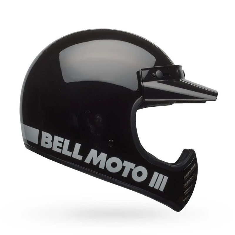 Bell Moto-3 Classic Solid Full Face Motorcycle Helmet - Side Profile View