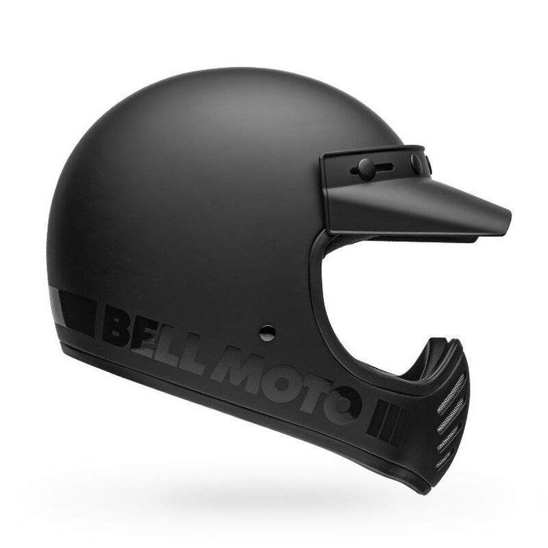 Bell Moto-3 Classic Solid Full Face Motorcycle Helmet - Side Profile View