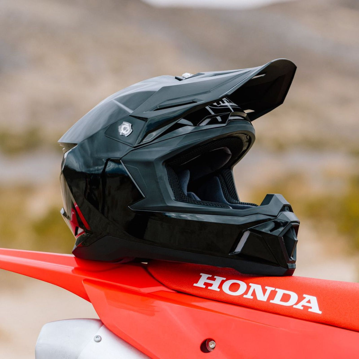 HJC C50 Solid Off-Road Motorcycle Helmet - Lifestyle & On-Rider View