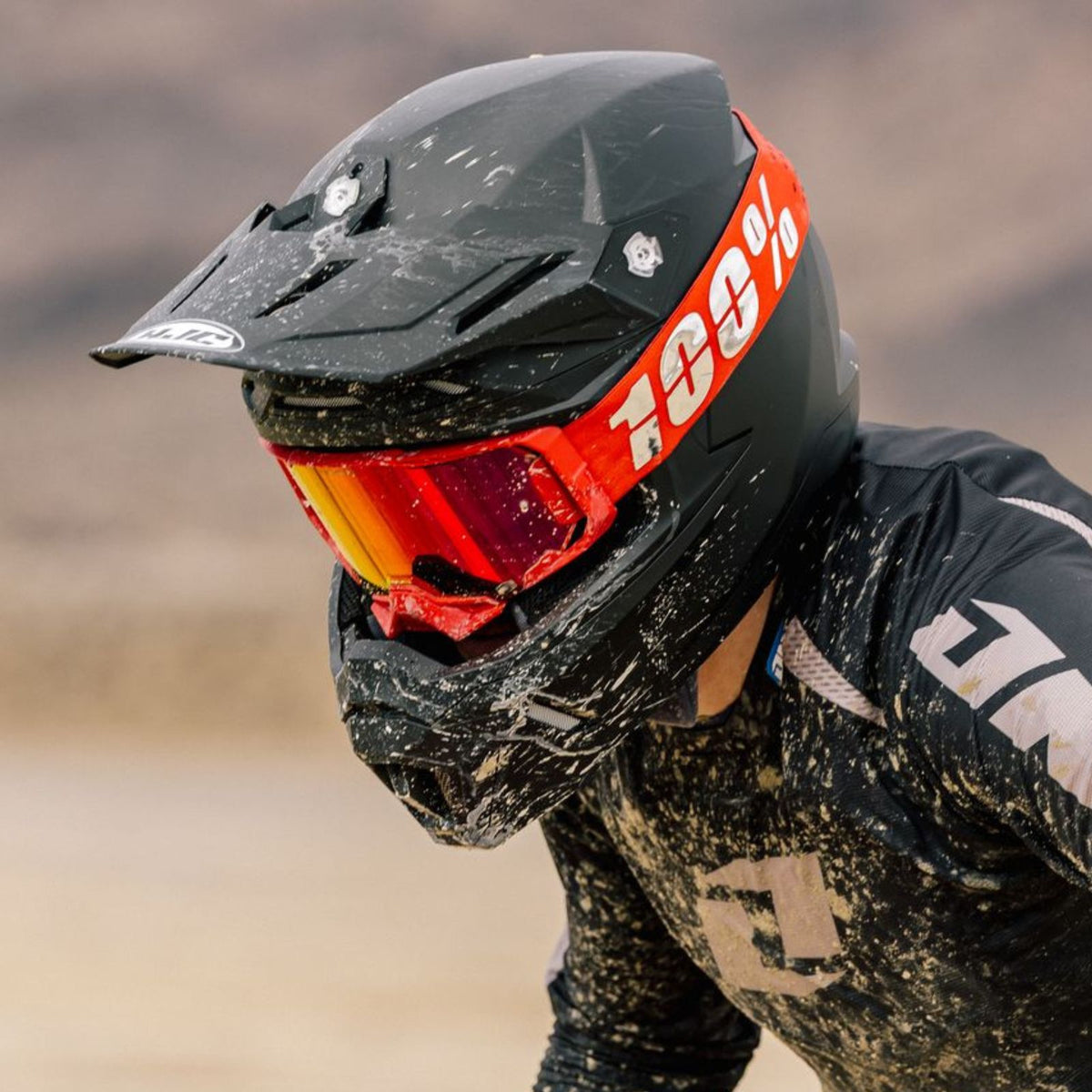 HJC C50 Solid Off-Road Motorcycle Helmet - Lifestyle & On-Rider View