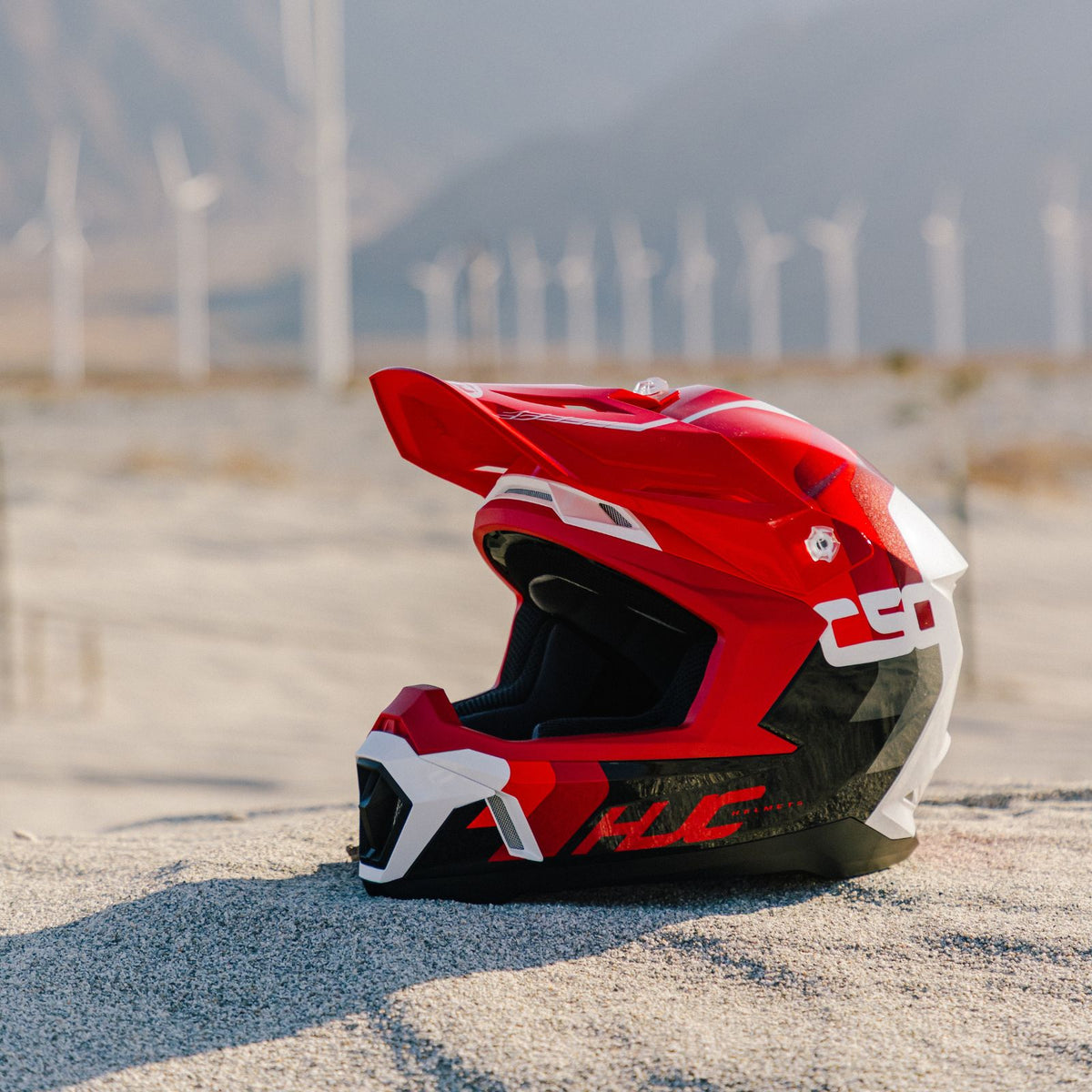 HJC C50 Primal Off-Road Motorcycle Helmet - Lifestyle & On-Rider View