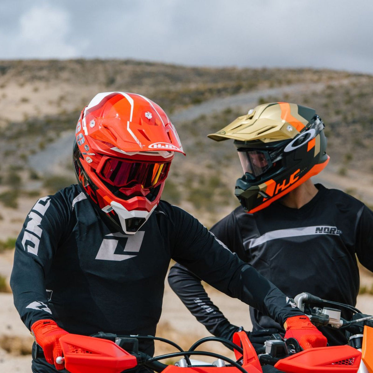 HJC C50 Primal Off-Road Motorcycle Helmet - Lifestyle & On-Rider View