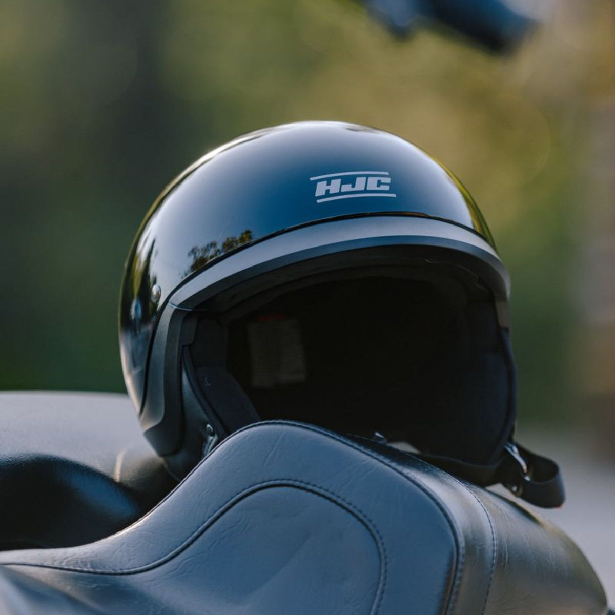 HJC C20 Solid Half Face Motorcycle Helmet - Lifestyle & On-Rider View