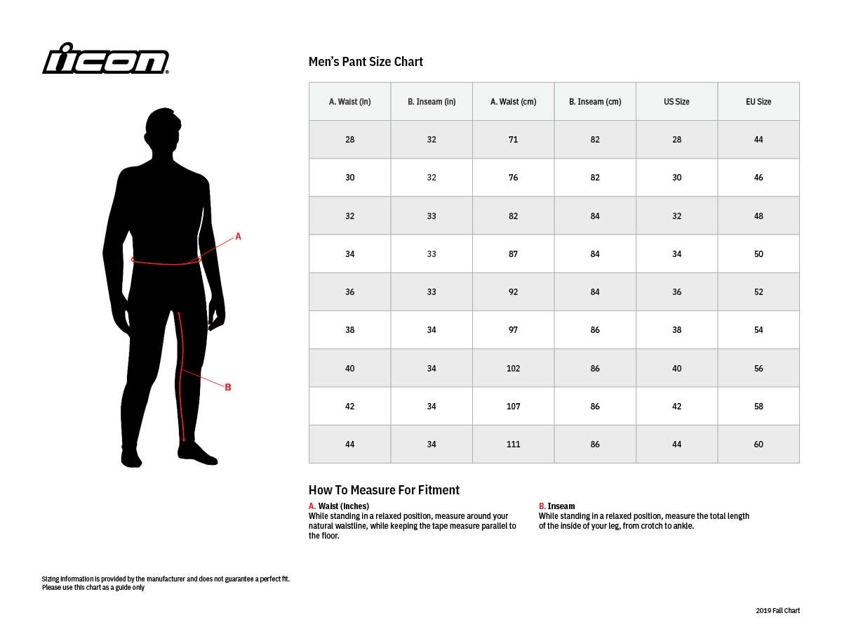 Icon PDX3 Overpant-size-chart