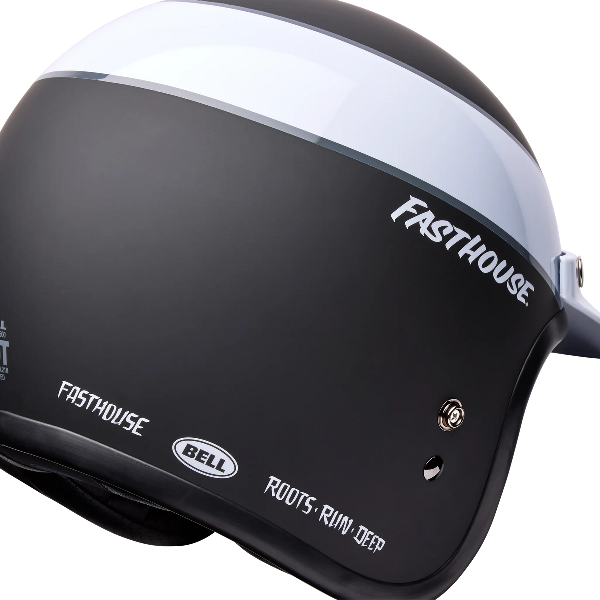 Bell Custom 500 Fasthouse LE Open Face Motorcycle Helmet - Angle & Detail View 8