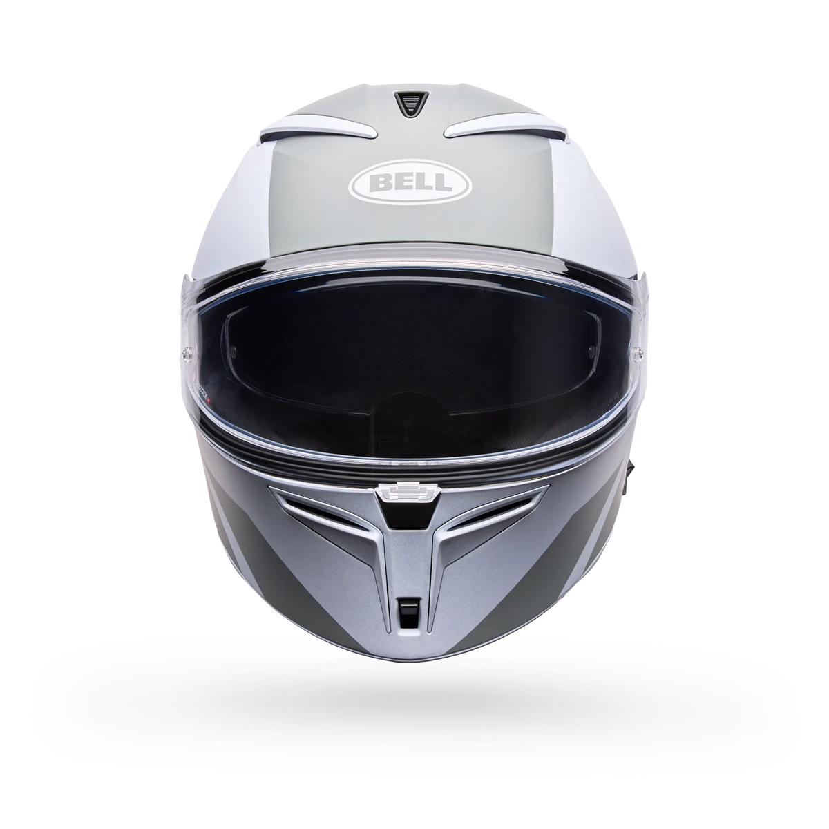 Bell Lithium Mips Tech Full Face Motorcycle Helmet - White/Grey - Front View