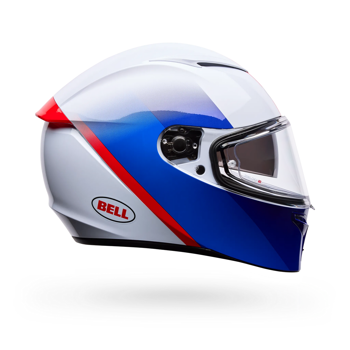 Bell Lithium Mips Bash Full Face Motorcycle Helmet - White/Blue - Side View