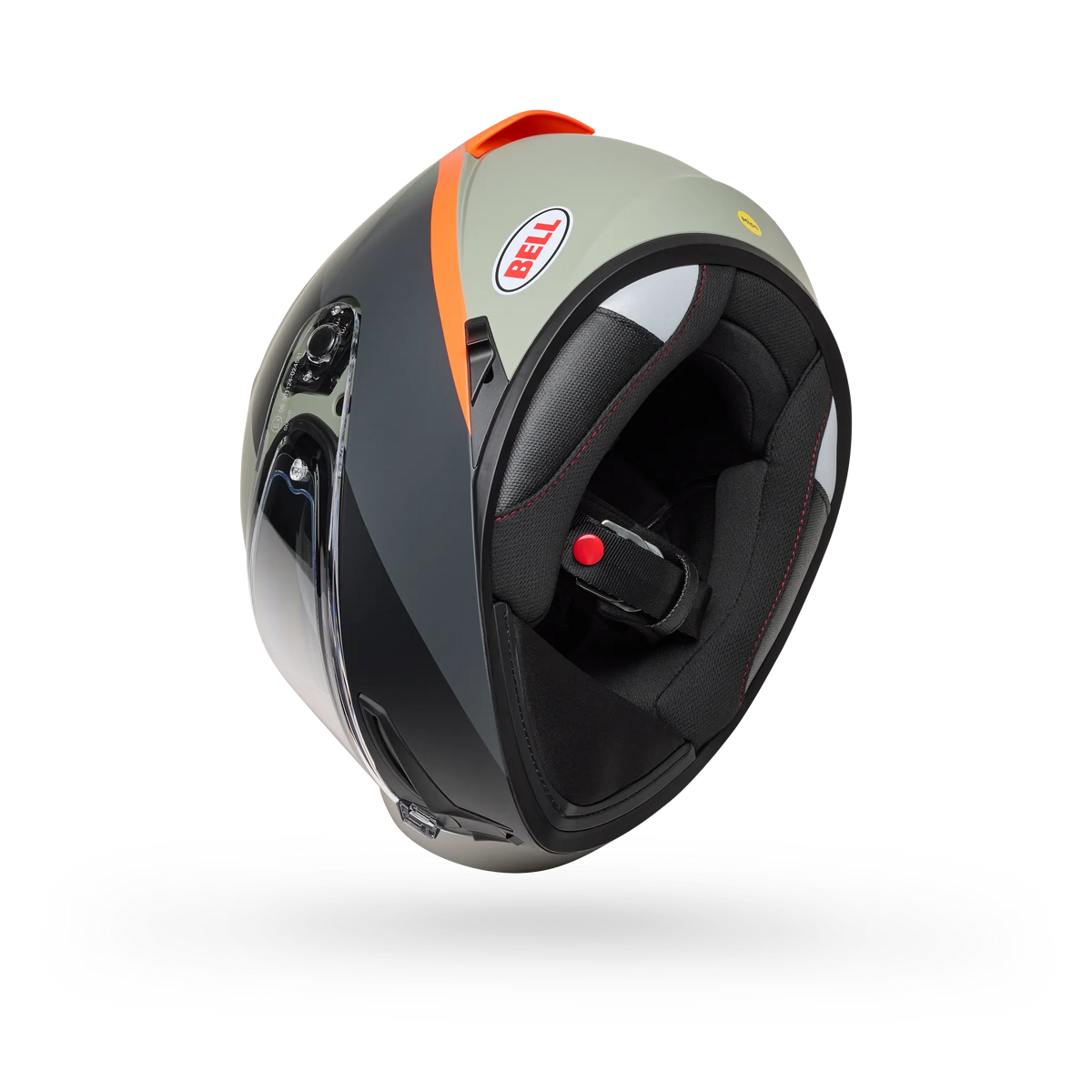Bell Lithium Mips Bash Full Face Motorcycle Helmet - Grey/Orange - Bottom Side View