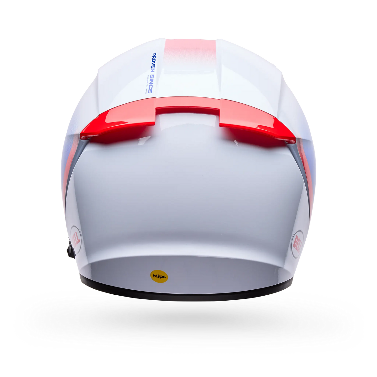 Bell Lithium Mips Bash Full Face Motorcycle Helmet - White/Blue - Back View