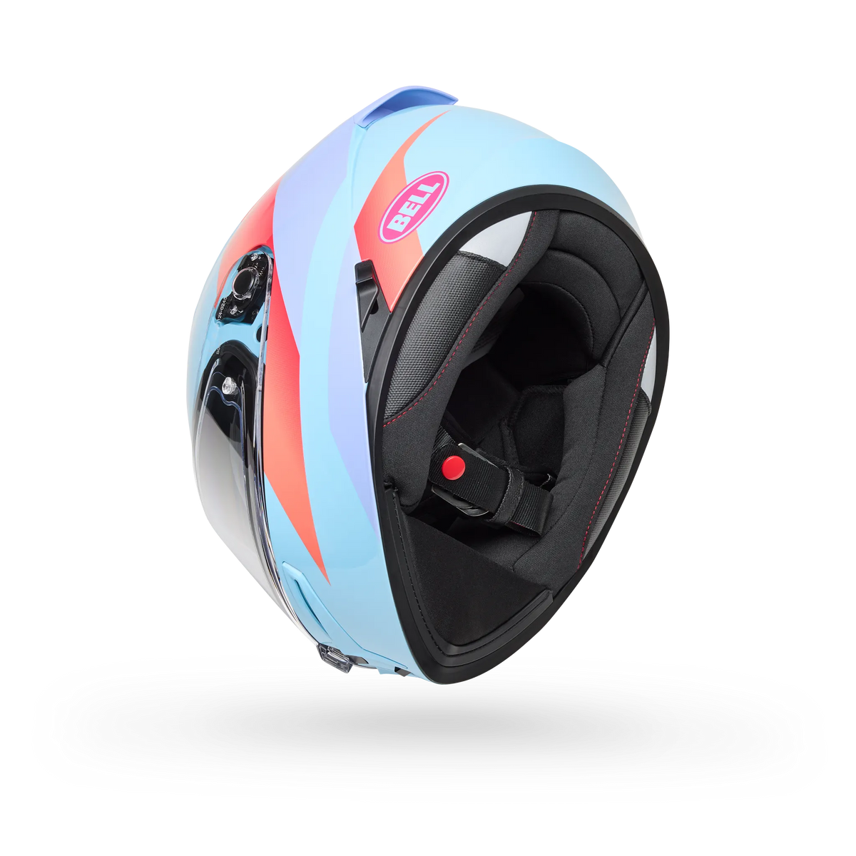 Bell Lithium Passion Full Face Motorcycle Helmet - Blue/Pink - Bottom Side View