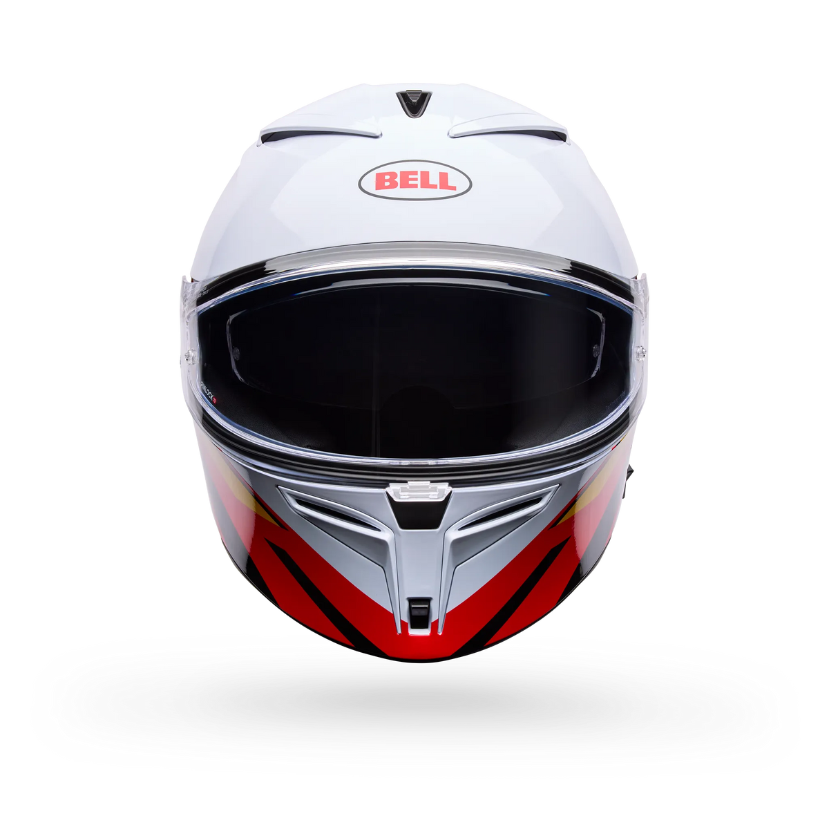 Bell Lithium Nova Full Face Motorcycle Helmet - White/Red - Front View