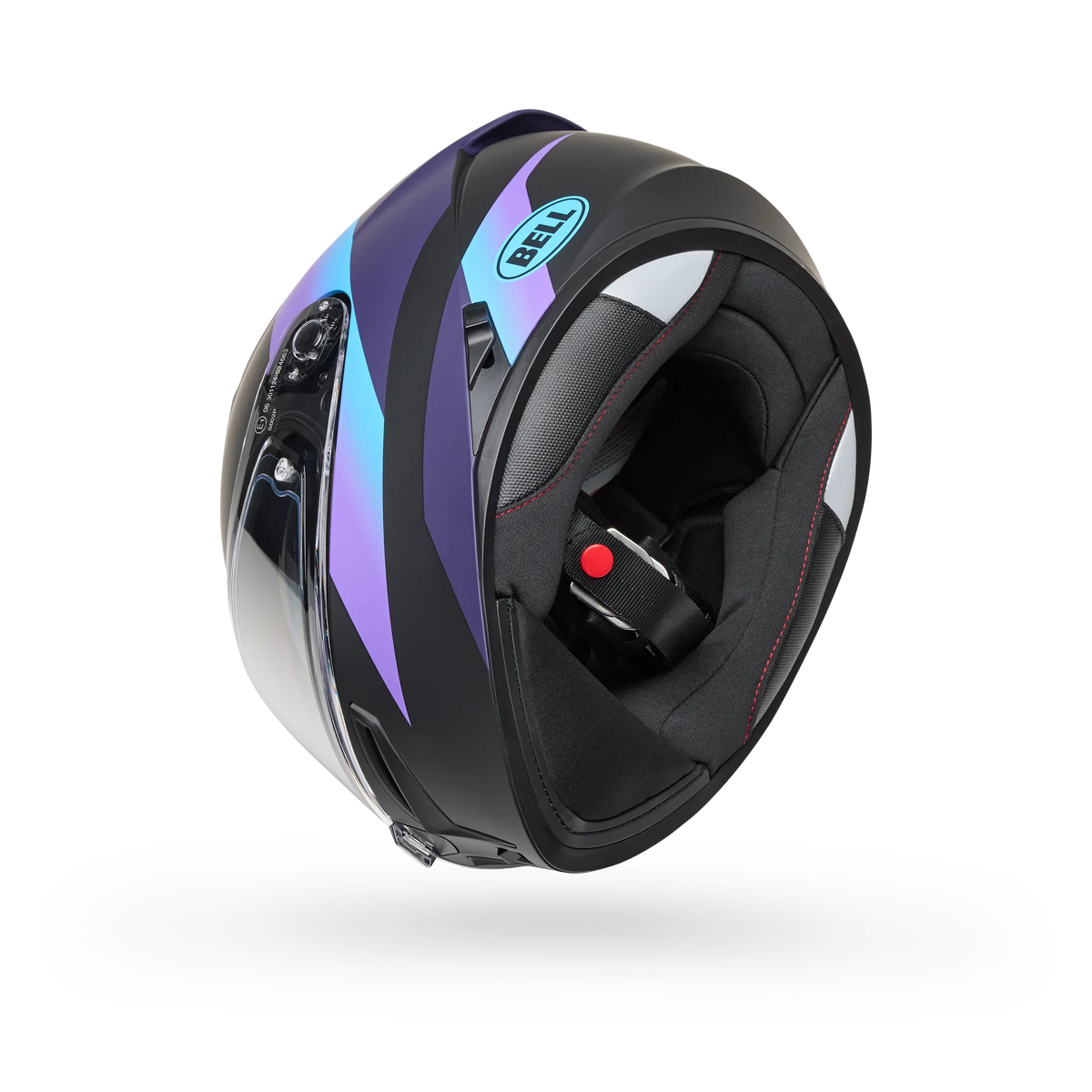 Bell Lithium Passion Full Face Motorcycle Helmet - Black/Purple - Bottom Side View