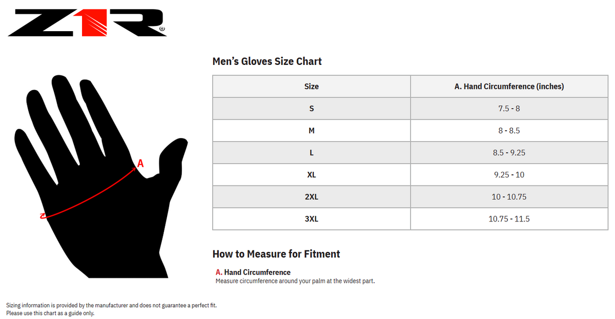 Z1R Men's 243 Half Leather Gloves